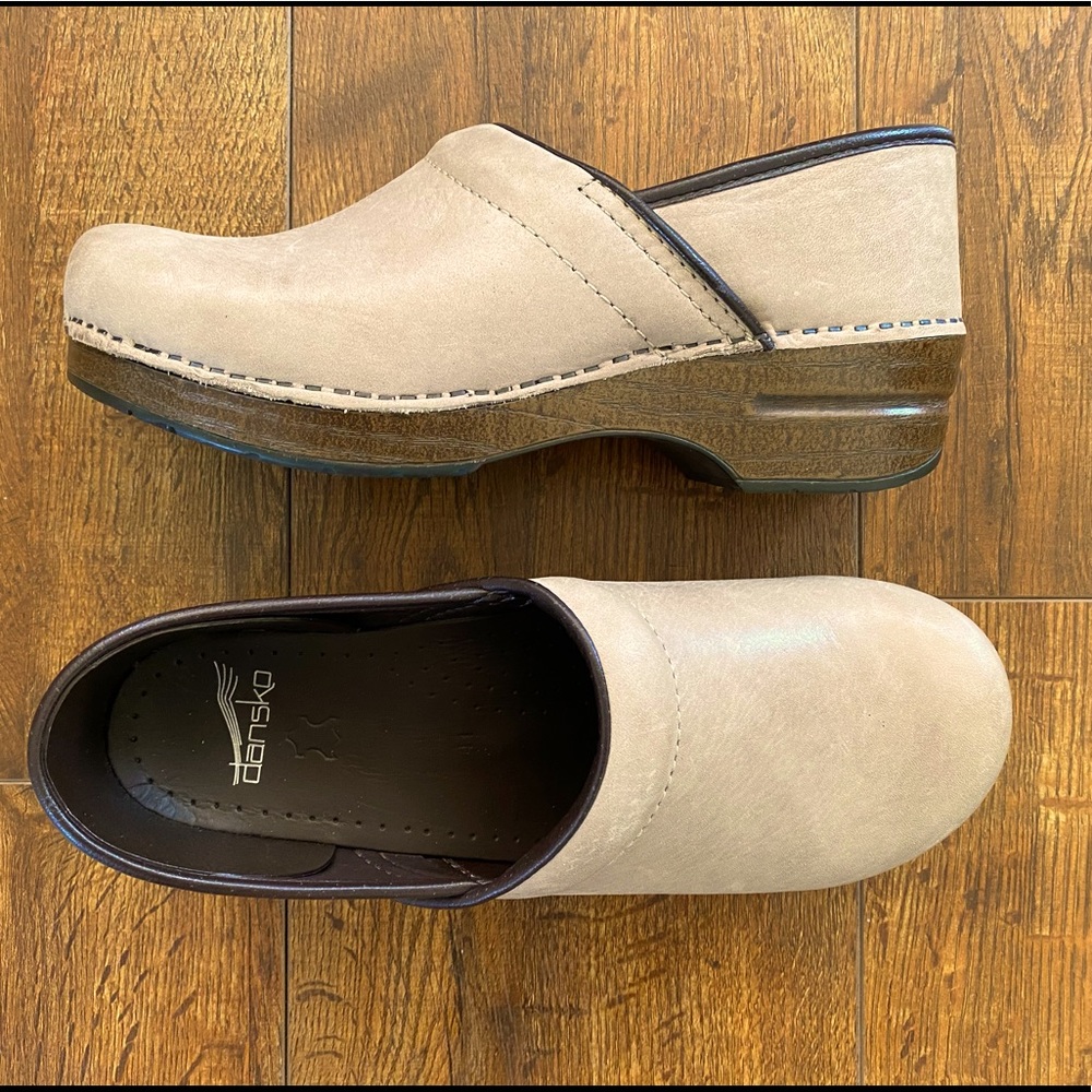 Tan Dansko clogs